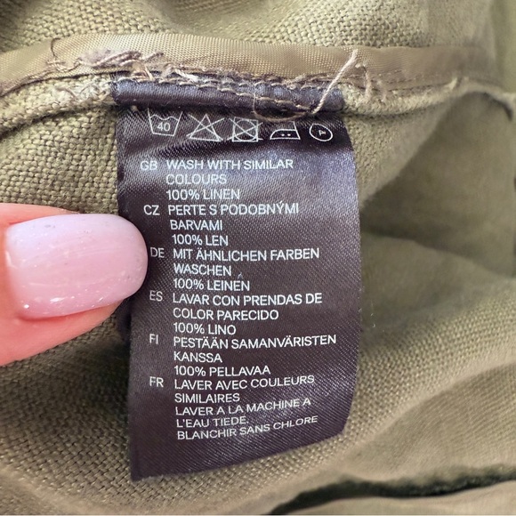 H&M double zipper linen baggy 3/4 sleeve Lagenlook parka - Picture 11 of 12